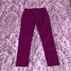 dark magenta/purple pants